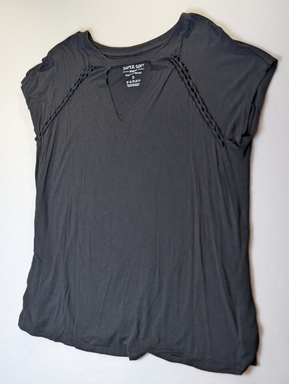 Torrid Super Soft Knits Love What You Wear Black Shirt Size 0